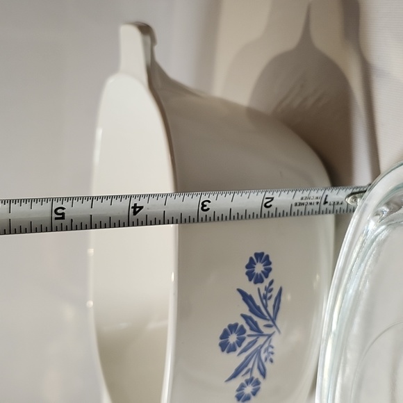 1959s corningware 7" Casserole dish 025 Embossed Botton . stylized flam… - Picture 5 of 8